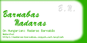 barnabas madaras business card
